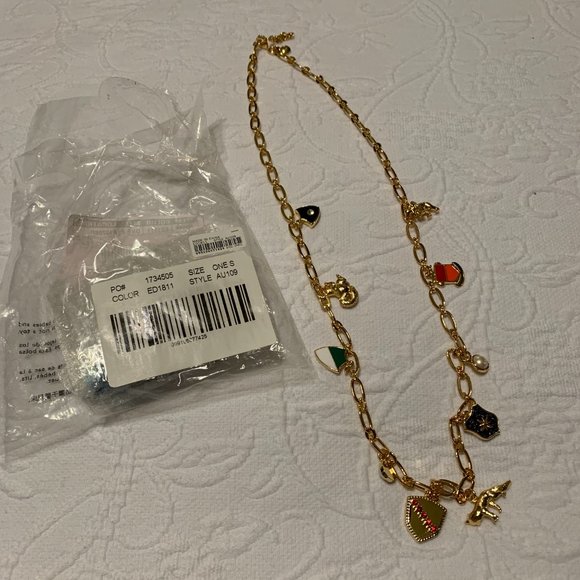 SOLD OUT! New, J. Crew Gold Crest Charm Necklace - Picture 3 of 4